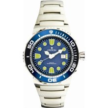 Croton Watches Men's Aquamatic Blue Textured Dial Stainless Steel Sta