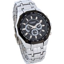 curren watches 8084 Round Dial Steel Band Mens Wrist Watch (Black)