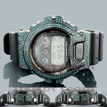 Custom Casio Watches: Blue Diamond G-Shock Watch 5.25ct