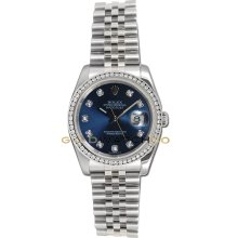 Datejust 116200 Steel Jubilee Band Blue Diamond Dial & Bezel