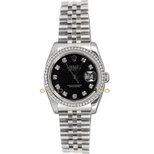 Datejust 116200 Steel Jubilee Band Black Diamond Dial & Bezel