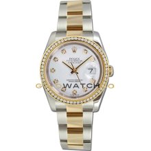 Datejust 116233 Steel Gold Oyster White Diamond Dial & Bezel