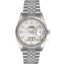 Datejust 16234 Jubilee Band Gold Fluted Bezel White Dial