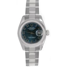 Datejust 179160 Steel Oyster Band Smooth Bezel Blue Dial
