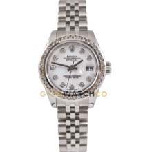 Datejust 179174 Steel Jubilee Band White Diamond Dial & Bezel