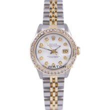 Datejust 69173 Steel & Gold Jubilee White Diamond Dial & Bezel