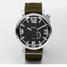 Diesel Black Dial Green Canvas Strap Mens Watch DZ1470 ...