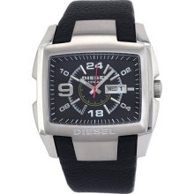 Diesel DZ1215 Quartz Black Leather Band Black Dial Men's Watch