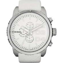 Diesel Men's Chronograph White Leather Strap DZ4240 Watch
