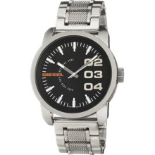 Diesel Men's DZ1370 Silver Stainless-Steel Quartz Watch with Black Dial