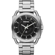 Diesel Men's DZ1579 Silver Stainless-Steel Analog Quartz Watch with Black Dial