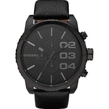 Diesel Watches Advanced Black on Black with Leather Band