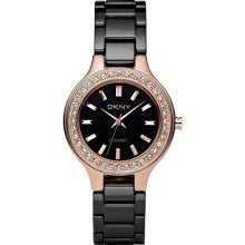 DKNY Ceramic Crystal Bezel Ladies Watch NY4981