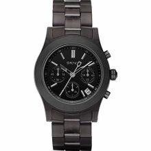 Dkny Chronograph Black Transparent Plastic Ladies Watch