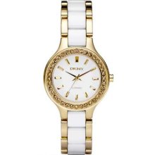 DKNY Ladies Ceramic Two Tone Stone Set NY8140 Watch