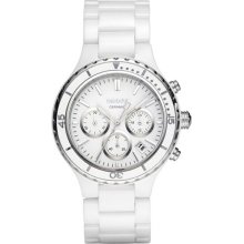DKNY White Ceramic and Steel Chronograph Ladies Watch NY8187
