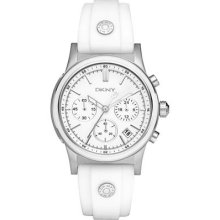 DKNY White Strap Chronograph Ladies Watch NY8170