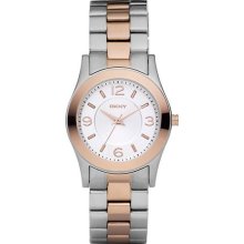 DKNY Womens Analog Stainless Watch - Two-tone Bracelet - White Dial - NY8232