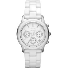 DKNY Womens Chronograph Ceramic Watch - White Bracelet - White Dial - NY8313