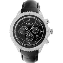 Dolce and Gabbana Men's Sir Sport Elegance Chronograph Stainless Steel Case Leather Bracelet Black Tone Dial Date Display DW0367