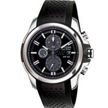 Drive Chronograph Stainless Steel Case Rubber Bracelet Black Dial Date