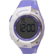 Dunlop Watches Men's Serenity Chronograph Digital Dial Purple Rubber