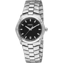 Ebel Classic Sport Grande Ladies Stainless Steel Black Dial Watch