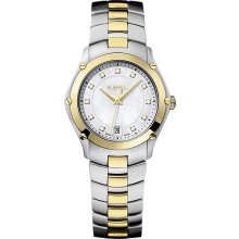 Ebel Classic Sport Lady Two Tone Diamond Hour 27 mm Watch - Mother of Pearl Dial, Two Tone Bracelet 1216029 Sale Authentic