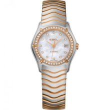 EBEL Wave 1215928 Swiss Stainless Steel and Rose Gold Diamond Watch