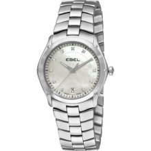 Ebel Women s Classic Sport Swiss Made Quartz Diamond Accent Stainless Steel Bracelet Watch