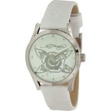 Ed Hardy Bliss Womens White Leather Watch
