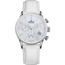 Edox Women's 10401 3B NAIN Les Vauberts Mother of Pearl Chronogra ...