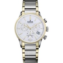 Edox Women's 10402 357J NAID Les Vauberts Two-tone Chronograph Mo ...