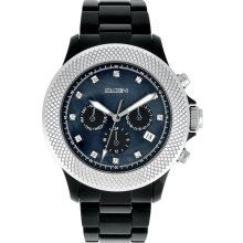 Elgin Women's Black Crystal Chronograph Watch