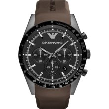 Emporio Armani AR5986 Sportivo Men's Brown Rubber Watch