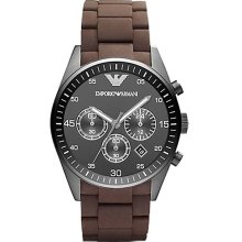 Emporio Armani AR5990 Sportivo Men's Brown Silicone Watch