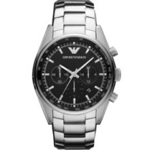 Emporio ArmaniÂ® Black Men's Sportivo Chronograph Watch With Black Silicone Strap