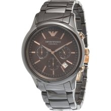 Emporio Armani Ceramic Brown Chronograph Men's Watch AR1454