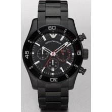 Emporio Armani Chronograph Black Plated Mens Watch AR5931