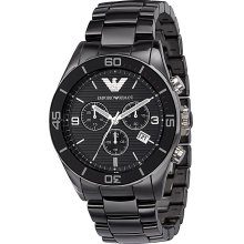 Emporio Armani Chronograph Black Ceramic Mens Watch AR1421