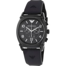 Emporio Armani Men s Sport Quartz Chronograph Black Silicone Strap Watch