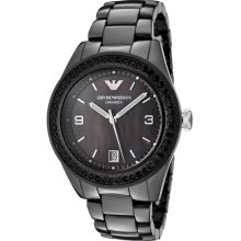 Emporio Armani Men's Black Mother Of Pearl Dial Watch AR1423