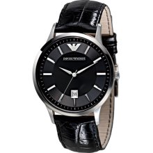 Emporio Armani Slim Leather Strap Watch
