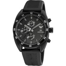 Emporio Armani 'Sport' Men's Black Silicone Chronograph Watch