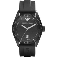 Emporio Armani Watch, Mens Black Rubber Strap AR0683