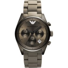 Emporio Armani Watch, Mens Automatic Chronograph Gray Silicone Wrapped