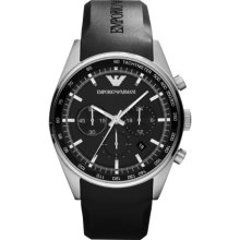Emporio Armani Watch, Mens Chronograph Black Rubber Strap 43mm AR5977