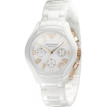 Emporio Armani Women's Ceramica AR1417 White Ceramic Quartz Watch with White Dial