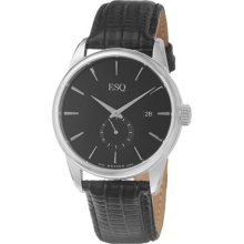 ESQ by Movado Chronicle Black Leather Mens Watch 07301371
