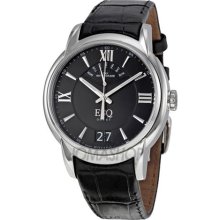 ESQ Mens Quest Retrograde Black Dial Croc-Embossed Leather 07301402